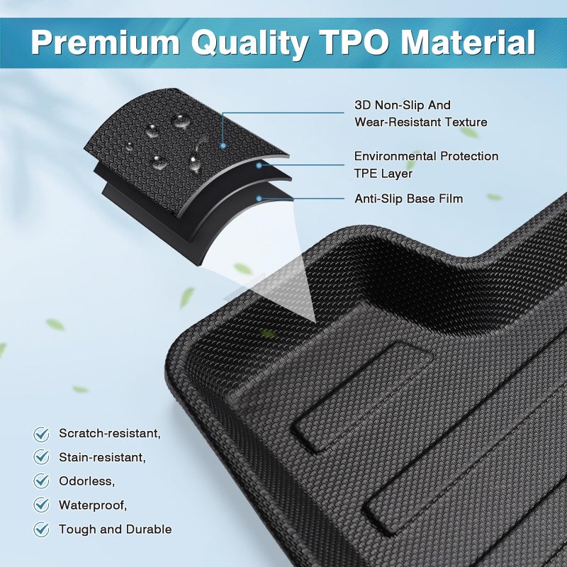 Mixsuper Custom Fit Cargo Liner for Toyota Corolla Sedan & Corolla Hybrid 2020-2024, All Weather Trunk Mat Durable 3D Upgrade Anti-Slip Rear Cargo Mat Trunk Liner Black - Image 4